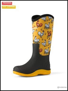 HISEA Women's Waterproof Tall Rain Boots Garden Mud Shoes